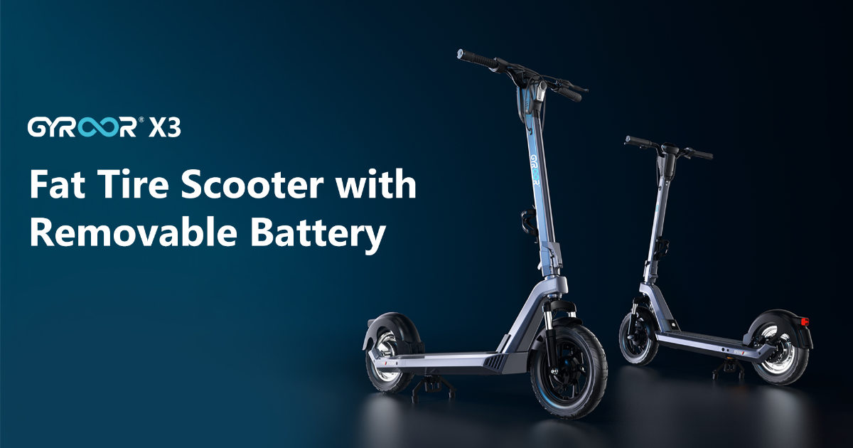 Gyroor X3: Fat Tire Scooter with Removable Battery by Gyroor
