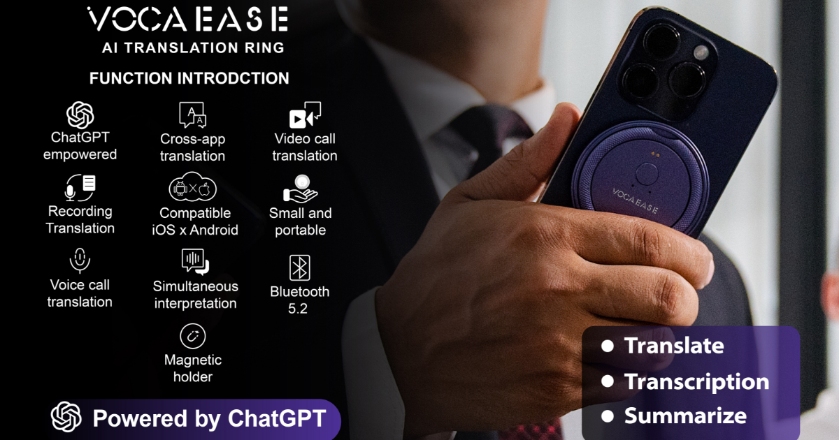 VocaEase:The AI MagSafe AI Translation Ring by VocaEase AI - Indiegogo