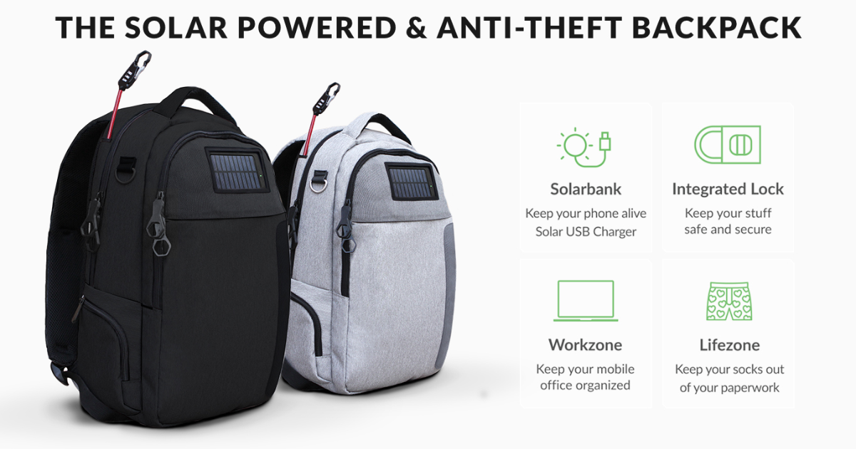 Lifepack: Solar Powered & Anti-Theft Backpack by Adrian Solgaard ...