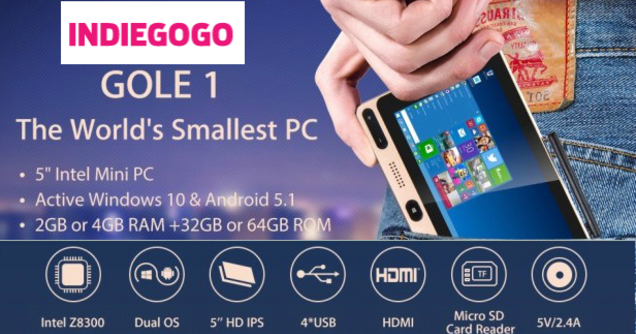 Gole1, Cheapest Windows10 Intel Touch Mini PC by Charbax - Indiegogo