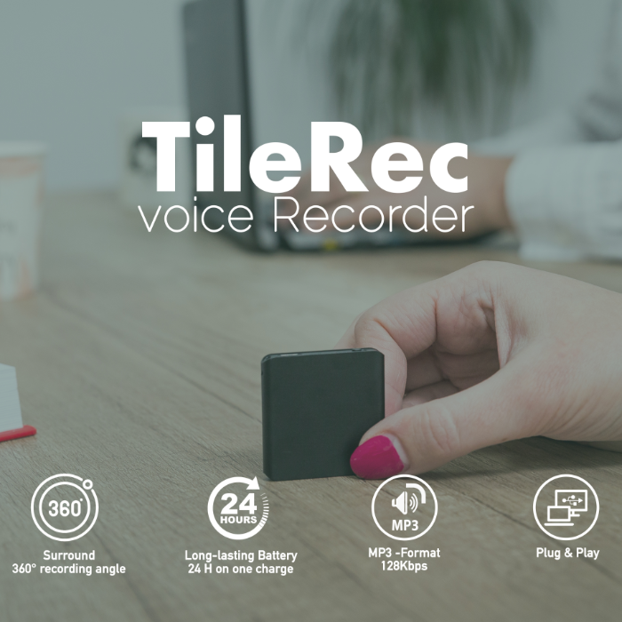 Tile Recordeer TileRec - The Slimmest Voice-Activated Recorder by ATTO DIGITAL - Indiegogo