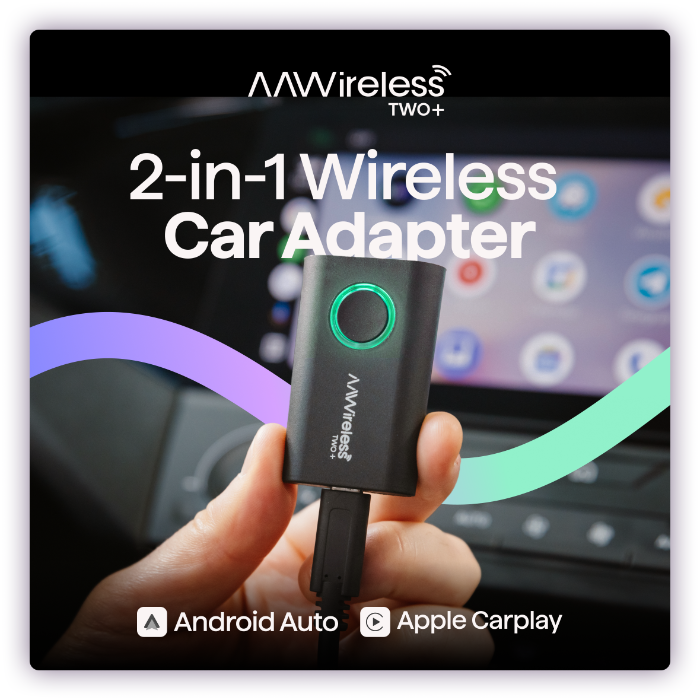 Adattatore Wireless Ambesty 2-in-1 Per CarPlay E Android Auto | 5GHz WiFi, USB-C/A, Plug & Play