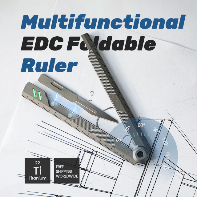 The Prule: Ti Multifunctional EDC Foldable Ruler by IdeaSpark - Indiegogo