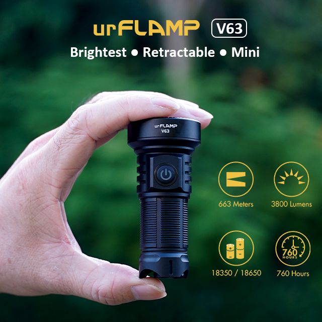 Led Flashlight R6p Um3 urFlamp V63: Brightest Retractable Mini Flashlight by urFlamp Team ...