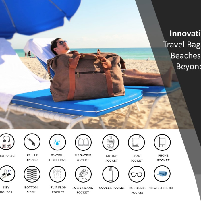 dezzio classic functional beach tote travel bag DEZZIO - The World's First Functional Beach Bag by DEZZIO LLC