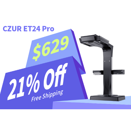 ET24 Pro - Incomparable Professional Book Scanner by CZUR - B.L.