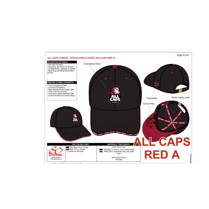 thumbnail image 2 of All Caps Comics Beanie Cap – Black, One Size – Official Comic Book Style 2 of 4