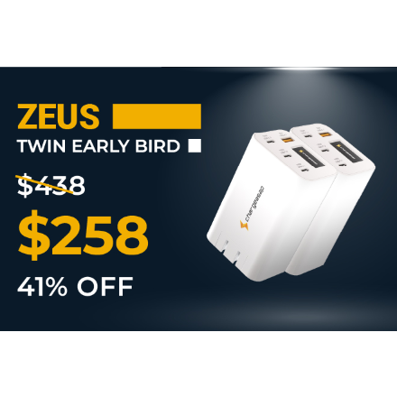 Zeus: World's First Mini 280W GaN USB-C Charger by Chargeasap