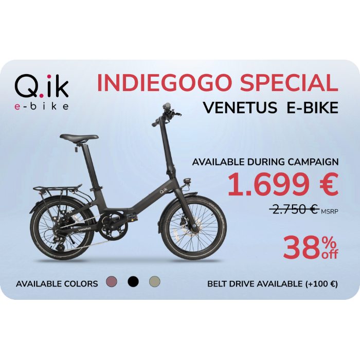 indiegogo electric bicycle Q.ik Venetus — The lightest folding carbon e-bike for city life by Q.ik e- bike Team