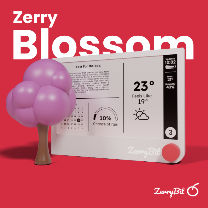 ZerryBit - E-ink display to show information tailored to your
