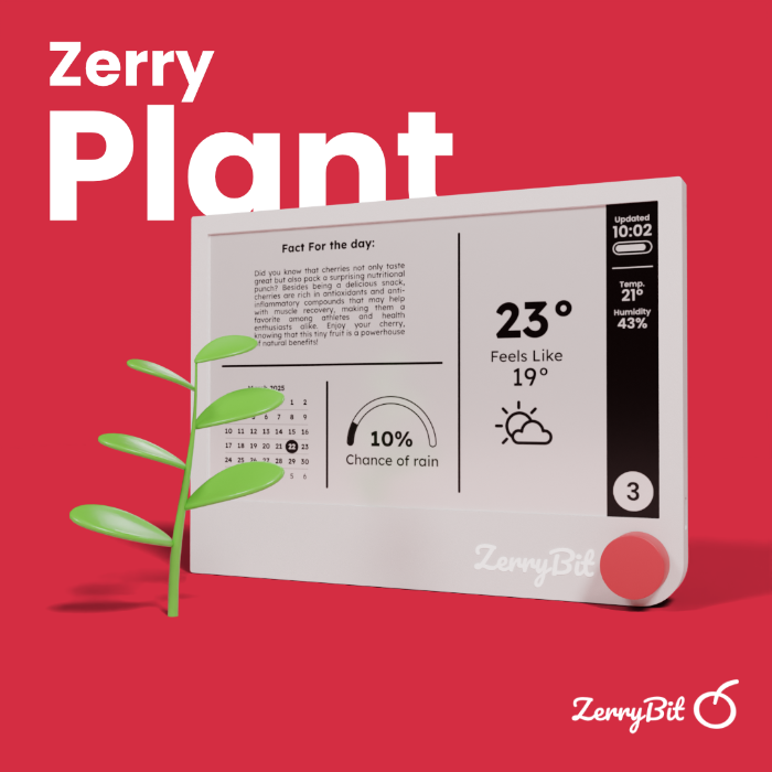 ZerryBit - E-ink display to show information tailored to your