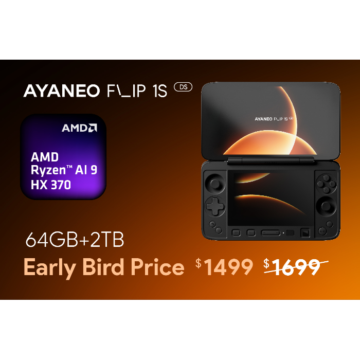 FLIP 1S:Flip Dual-Screen & Full-Keyboard handheld by AYANEO