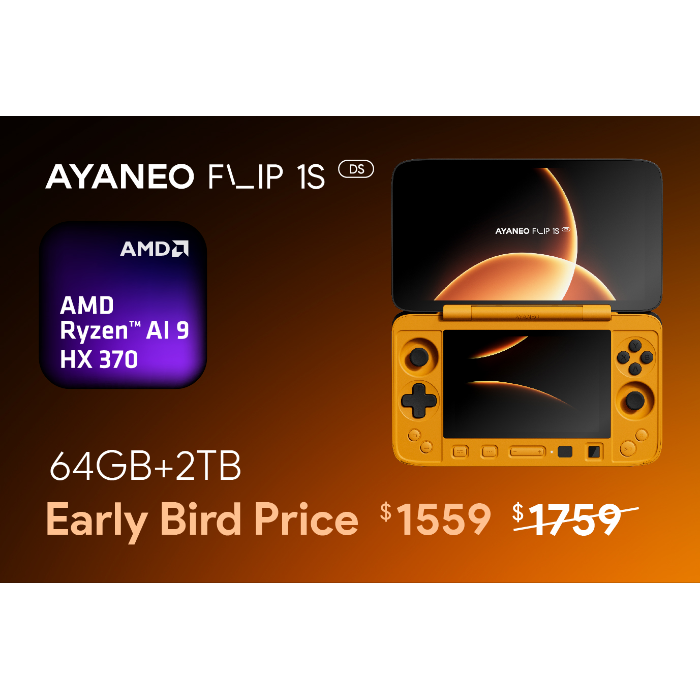 FLIP 1S:Flip Dual-Screen & Full-Keyboard handheld by AYANEO