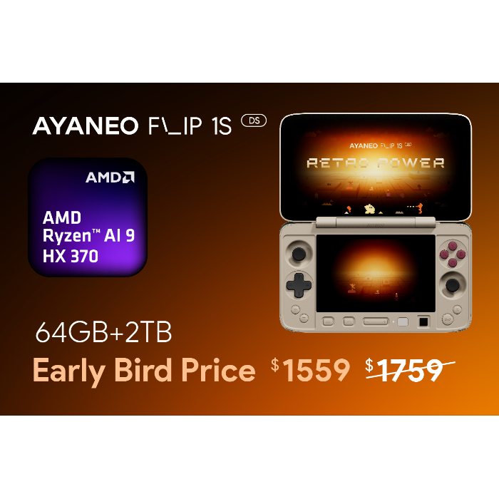 FLIP 1S:Flip Dual-Screen & Full-Keyboard handheld by AYANEO