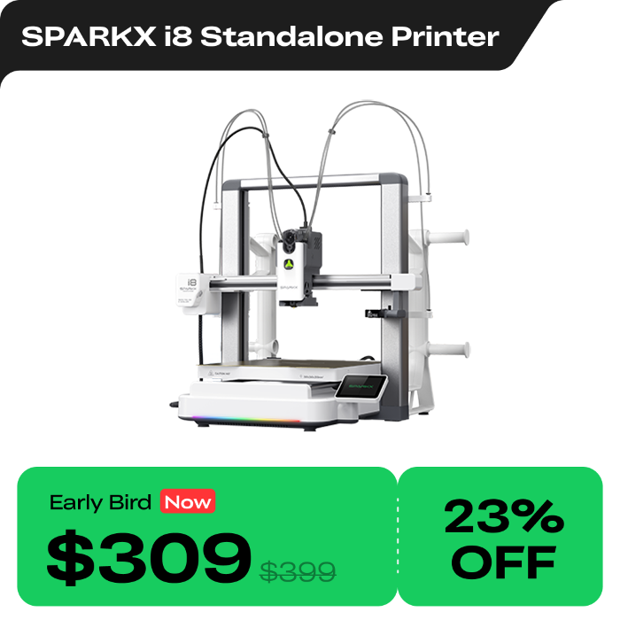 Creality SPARKX i8 early bird reward on Indiegogo