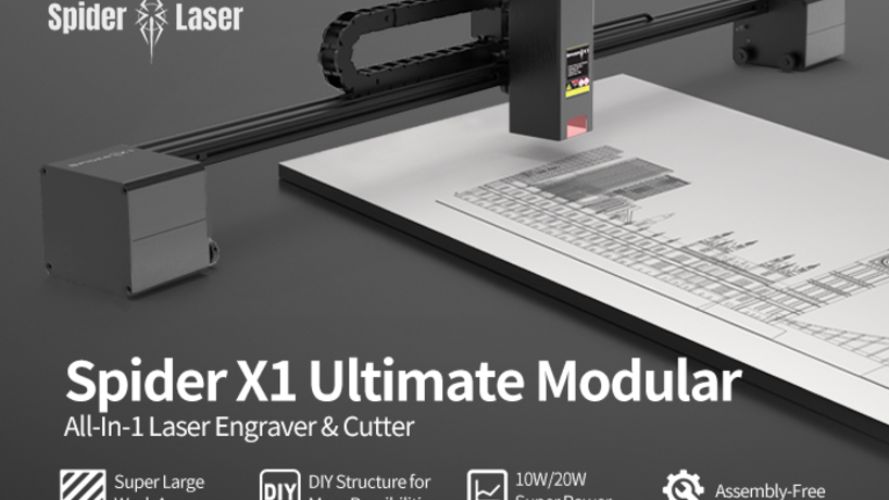 Spider X1 Ultimate Modular Laser Engraver & Cutter by Tyvok