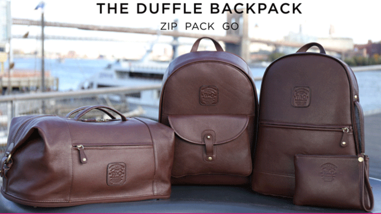 The Leather Duffle Backpack 6-in-1 Set Zip Pack Go by johnathan