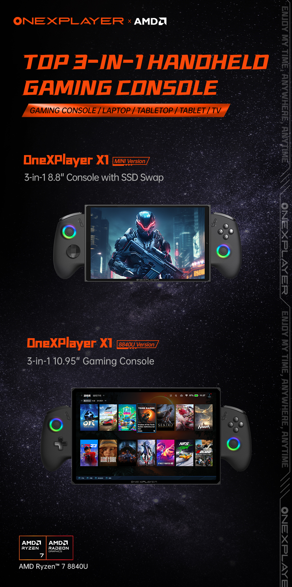 その他 K&K OneXPlayer X1 Series: 3-in-1 Console w. AMD 8840U by OneXPlayer