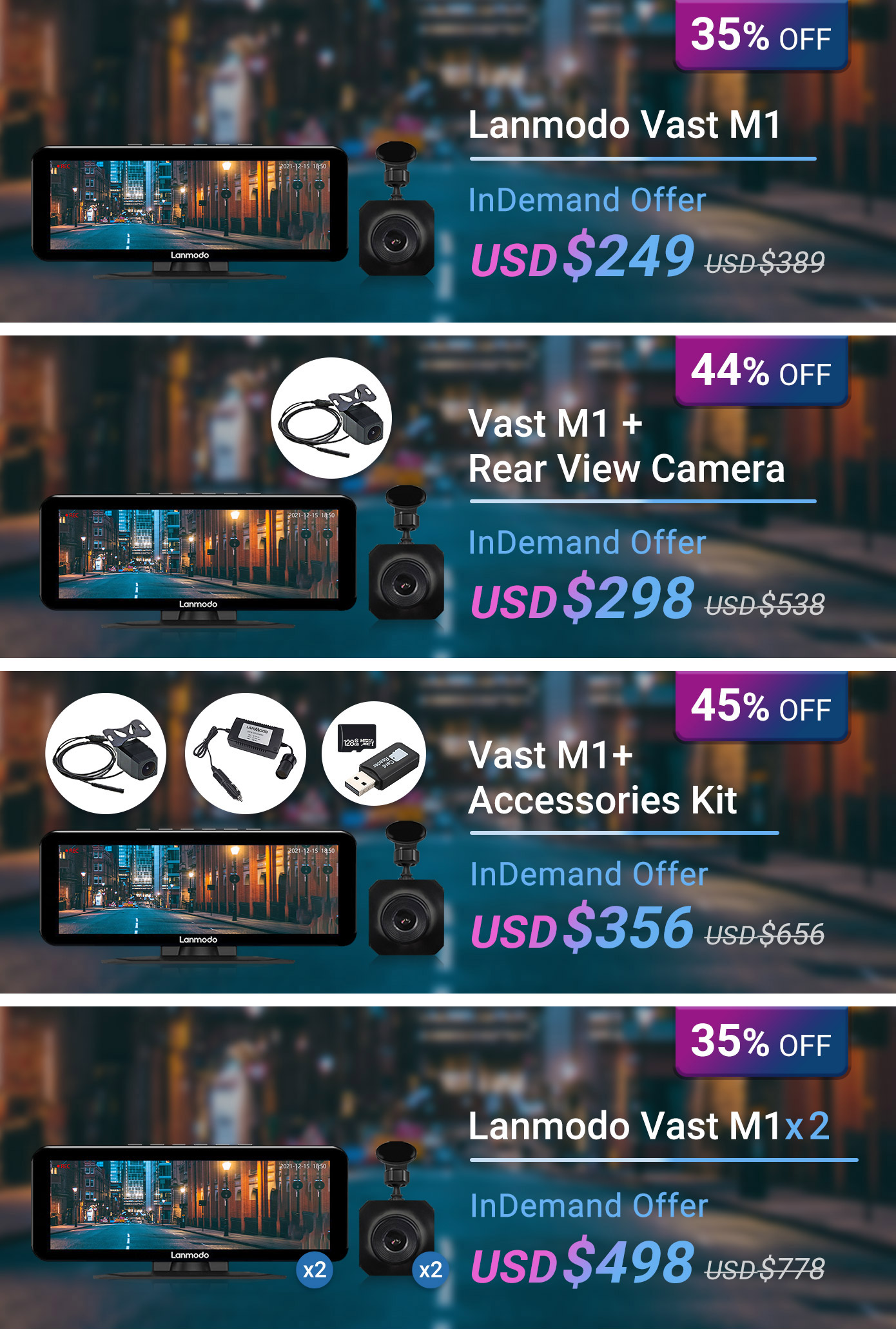 Lanmodo Vast M1: Night Vision System with Dashcam by Lanmodo