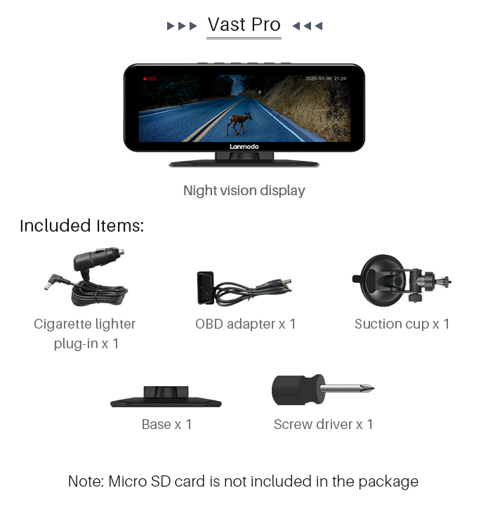 Lanmodo Vast Pro: Night Vision System with Dashcam by Lanmodo