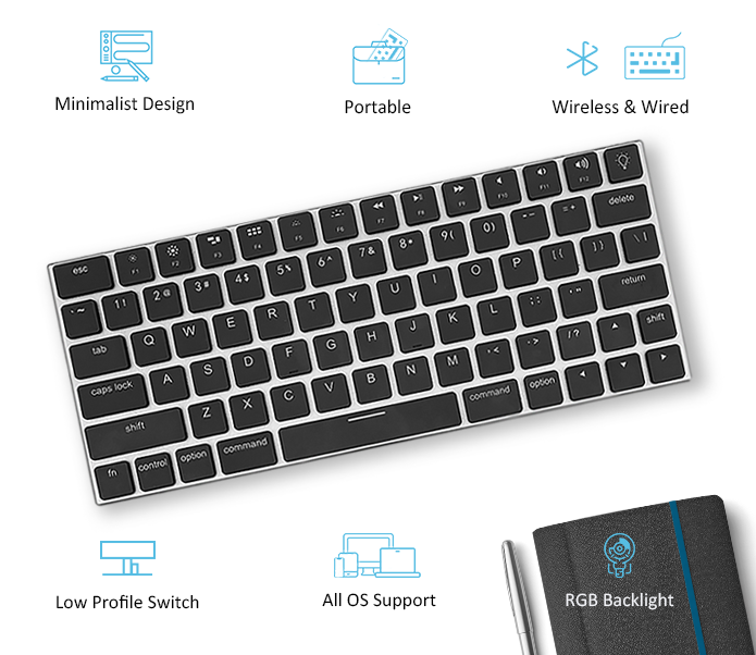 Taptek - Thinnest Wireless Mac Mechanical Keyboard by Vinpok