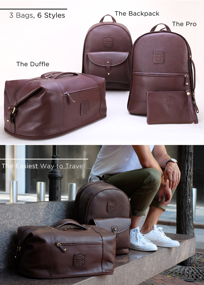 The Leather Duffle Backpack 6-in-1 Set Zip Pack Go by johnathan webster -  Indiegogo