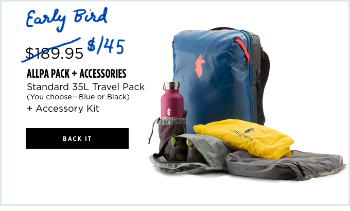 cotopaxi backpack indiegogo The Ultimate Adventure Travel Pack: Allpa 35L by Cotopaxi - Gear For Good