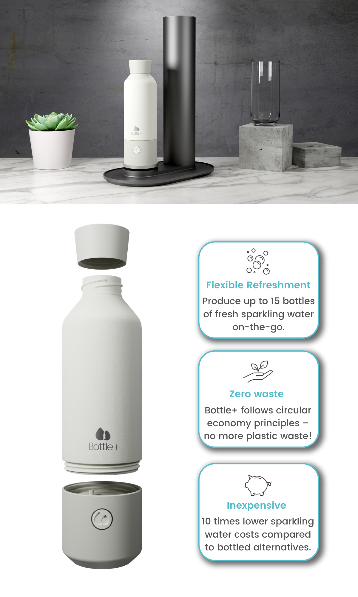 BottlePlus: Sparkling Water Anytime & Anywhere by Team Bottle+
