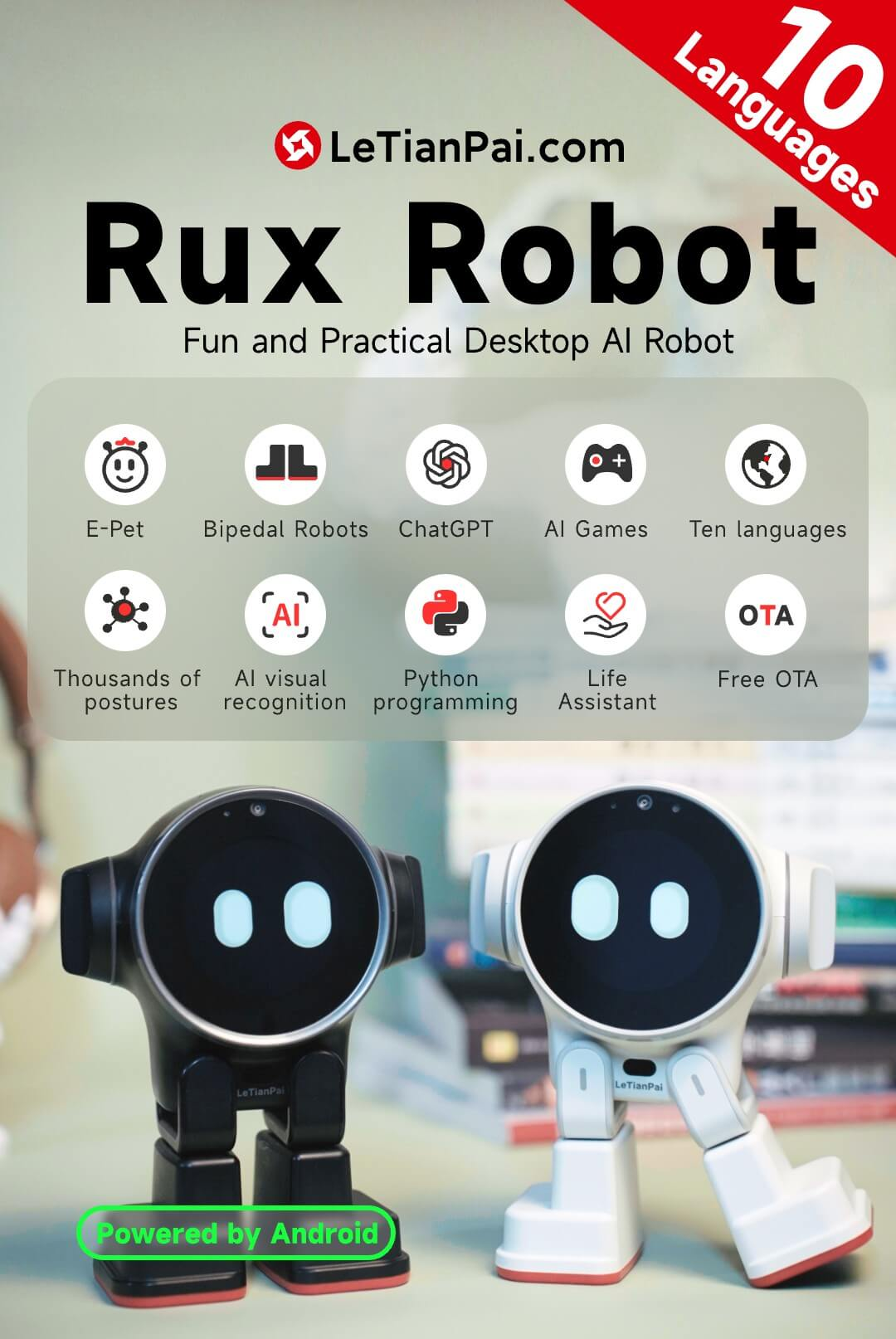 Rux Robot: Fun and Practical Desktop AI Robot by Letianpai - Indiegogo