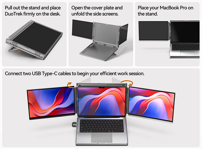 DuoTrek LR13U Dual 13.4-inch 4K Screens for Laptop by Intehill