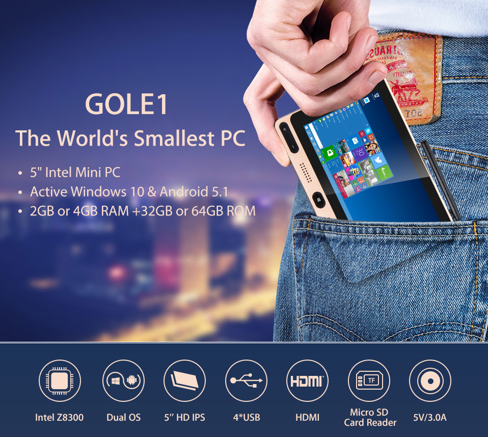 Gole1, Cheapest Windows10 Intel Touch Mini PC by Charbax - Indiegogo