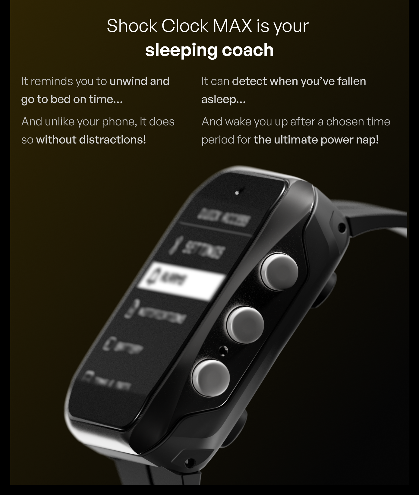 SHOCK CLOCK MAX: Alarm clock that SHOCKS you awake by Pavlok Ring 