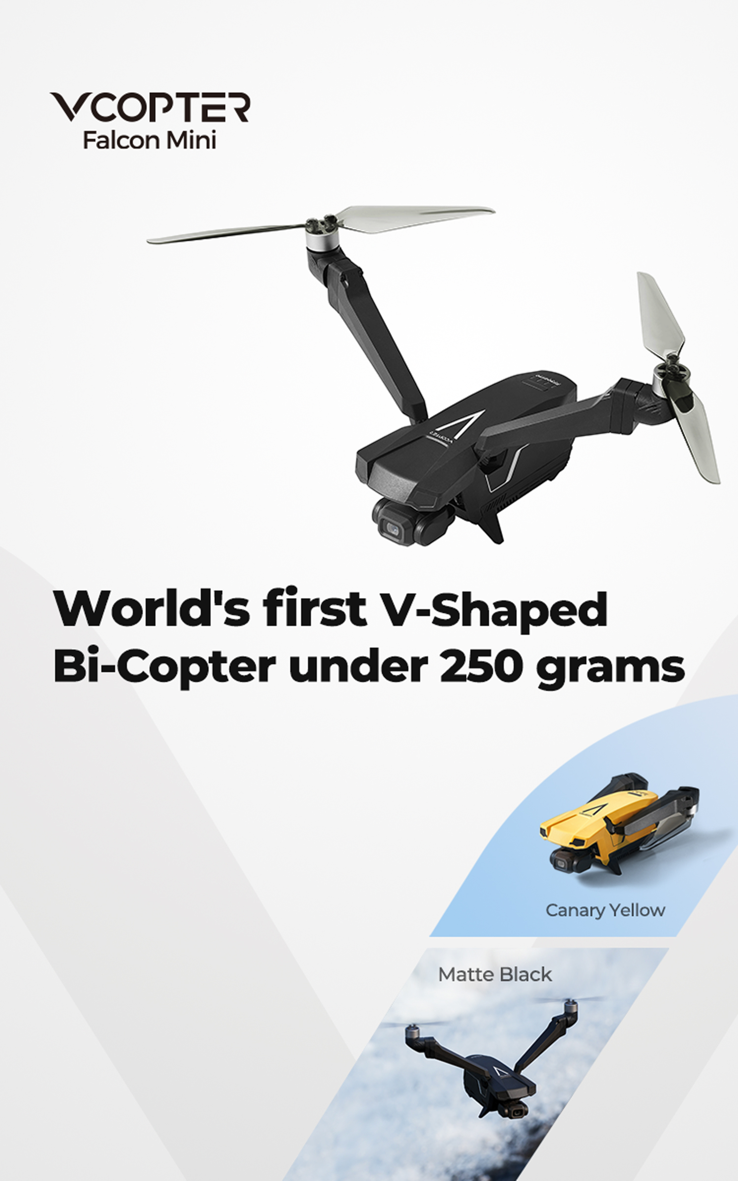 Falcon Mini - First V-Shaped Bi-Copter under 250g by V-Copter