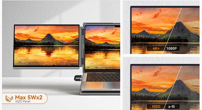 DuoTrek LR13U Dual 13.4-inch 4K Screens for Laptop by Intehill