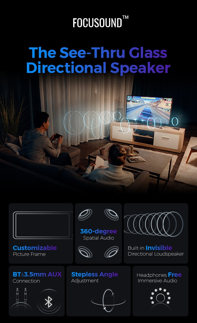 Focusound: The see-thru glass directional speaker by Focusound