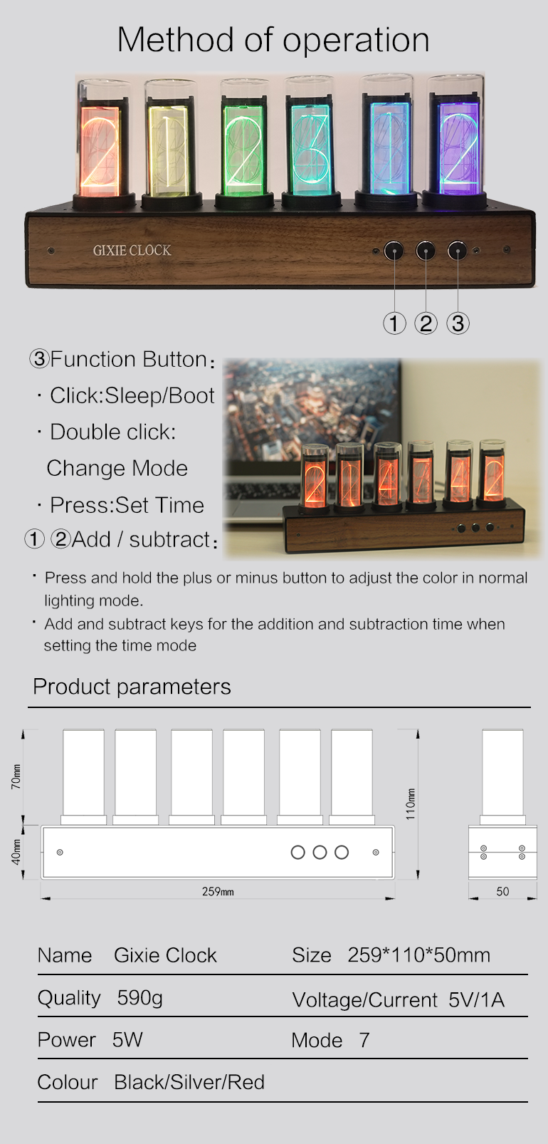 Gixie Clock:Most beautiful Nixie tube clock by os - Indiegogo
