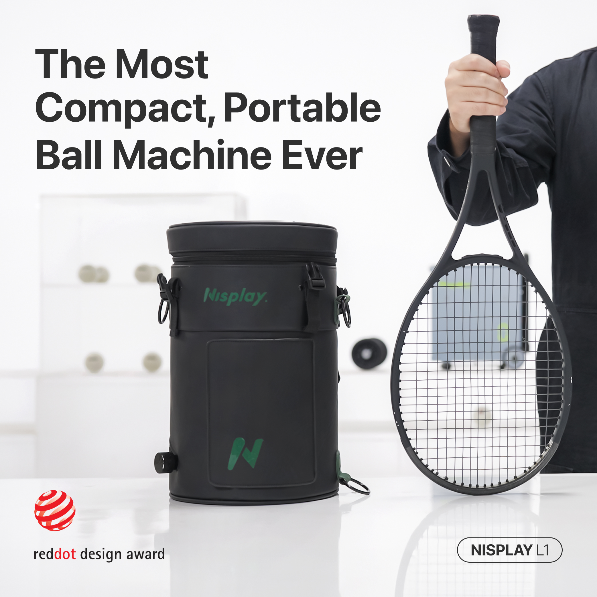Nisplay L1: Most Compact & Portable Ball Machine by Nisplay Sports 