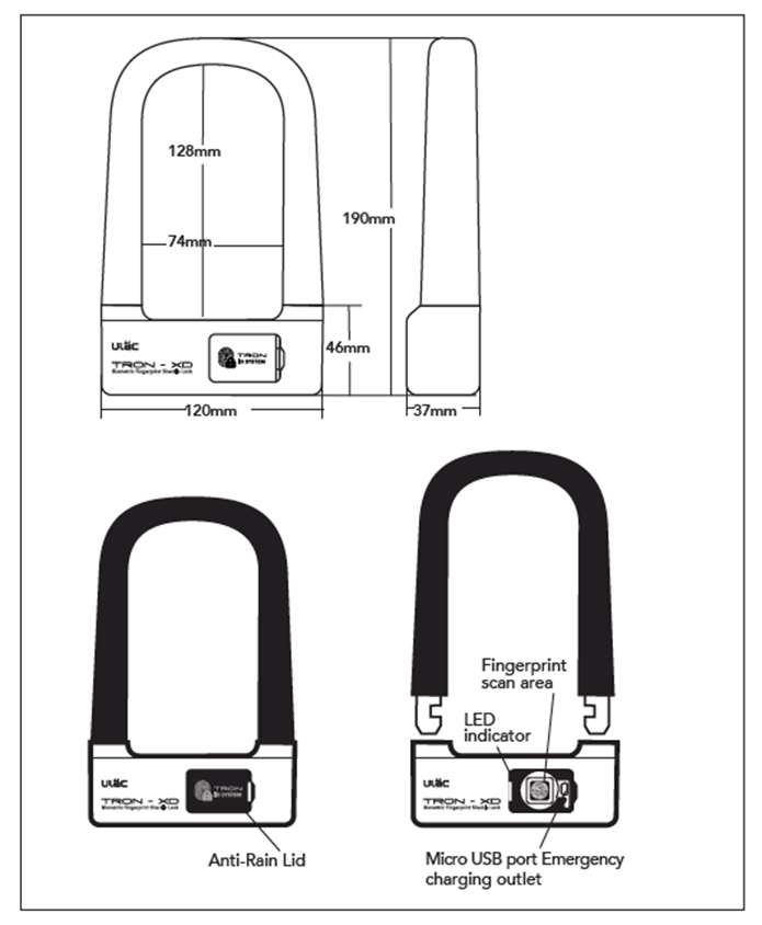 TRON XD Fingerprint Shackle Lock by ULAC Corporation - Indiegogo