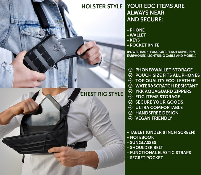 Phonster Z - Leather Phone Holster for EDC items by AGE® LLC