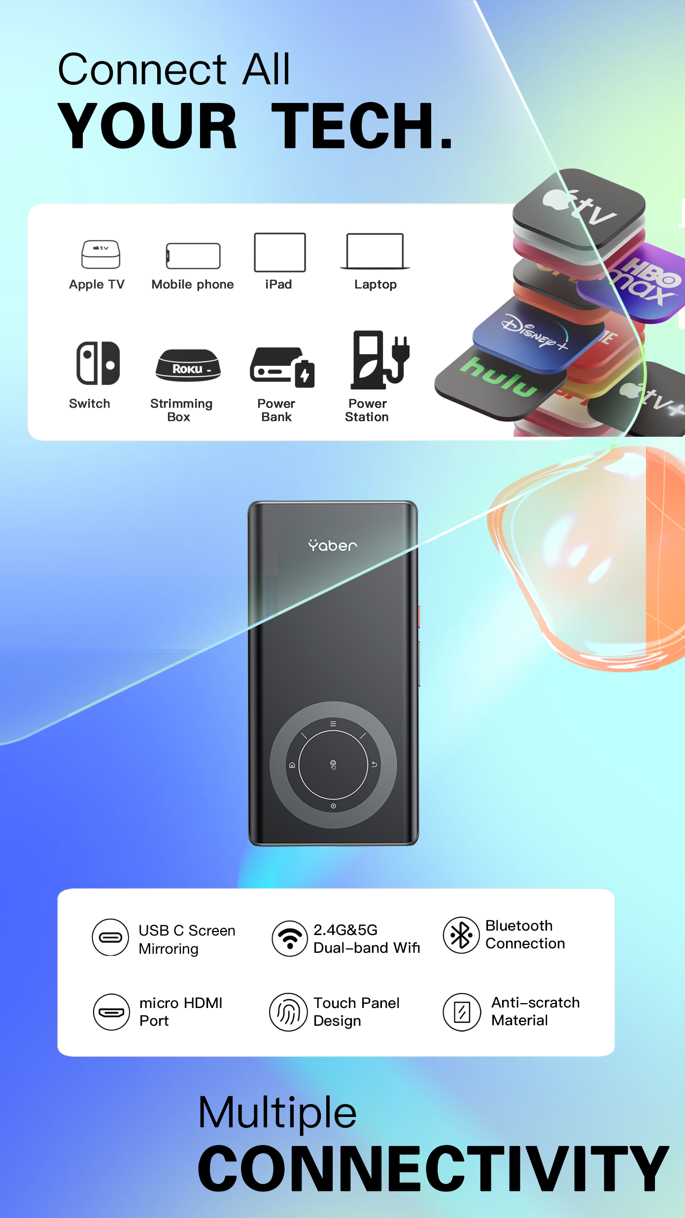 Yaber Pico T1: Best Slimmest & Portable Projector by Yaber Tech