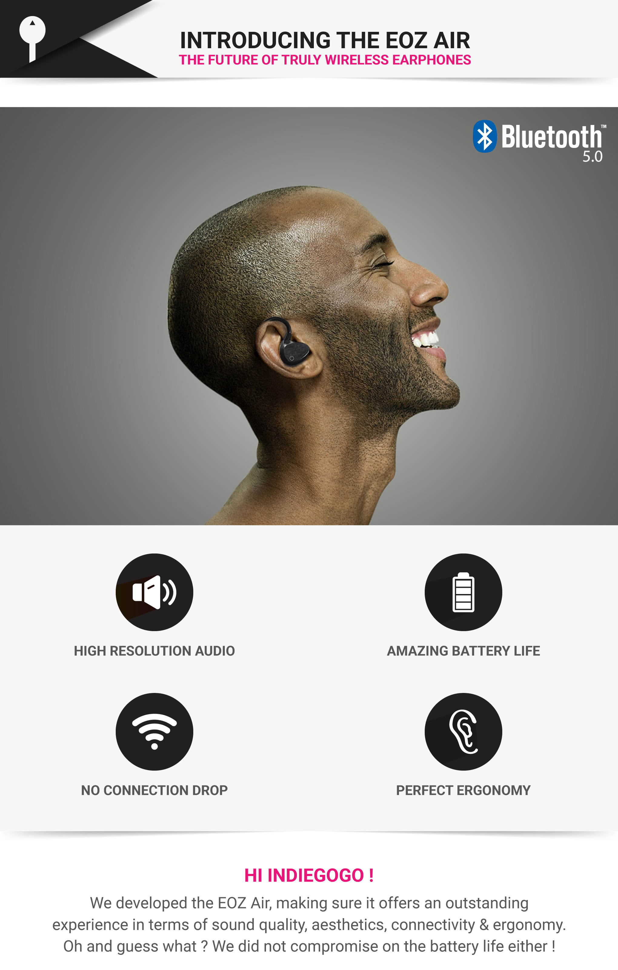 EOZ Air - World's Most Advanced Wireless Earphones by EOZ Audio - Indiegogo
