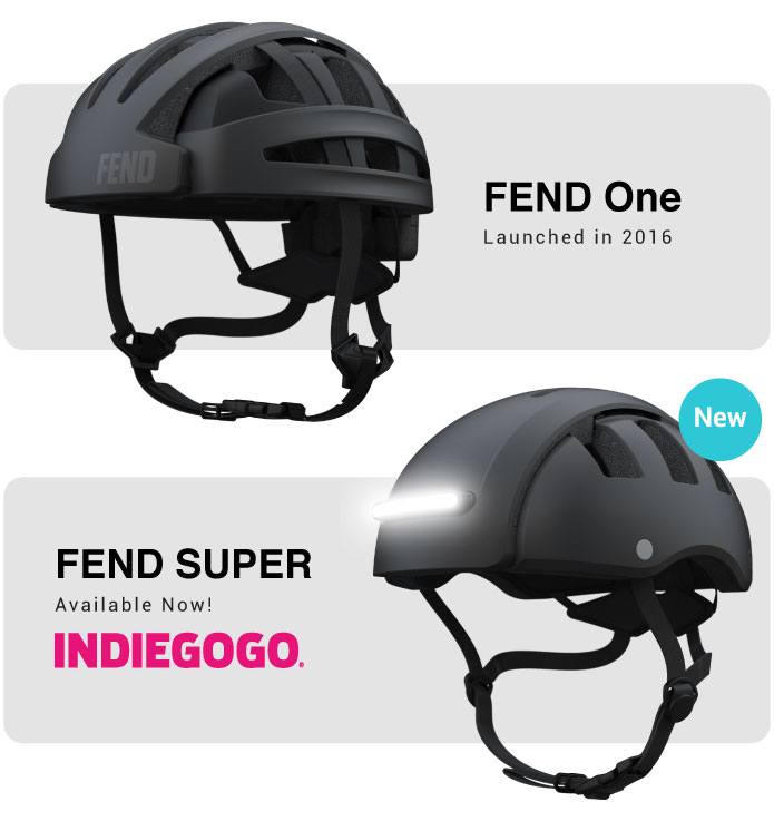 bike helmet indiegogo FEND SUPER - Foldable Bike Helmet with Lights by Christian Heifner