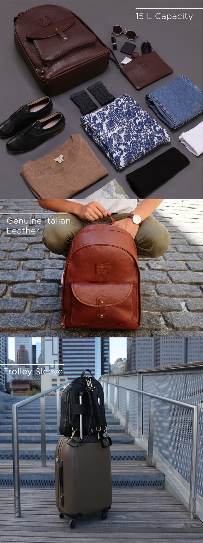 black leather backpack womens australia Leather Women's Backpack Claire