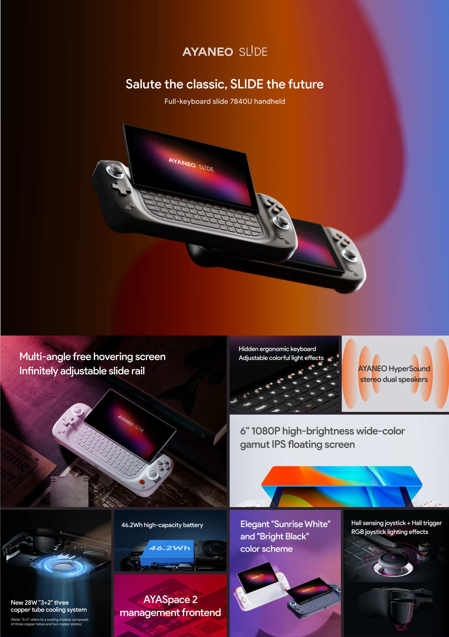 AYANEO SLIDE: Full Keyboard Slide 7840U Handheld by AYANEO - Indiegogo