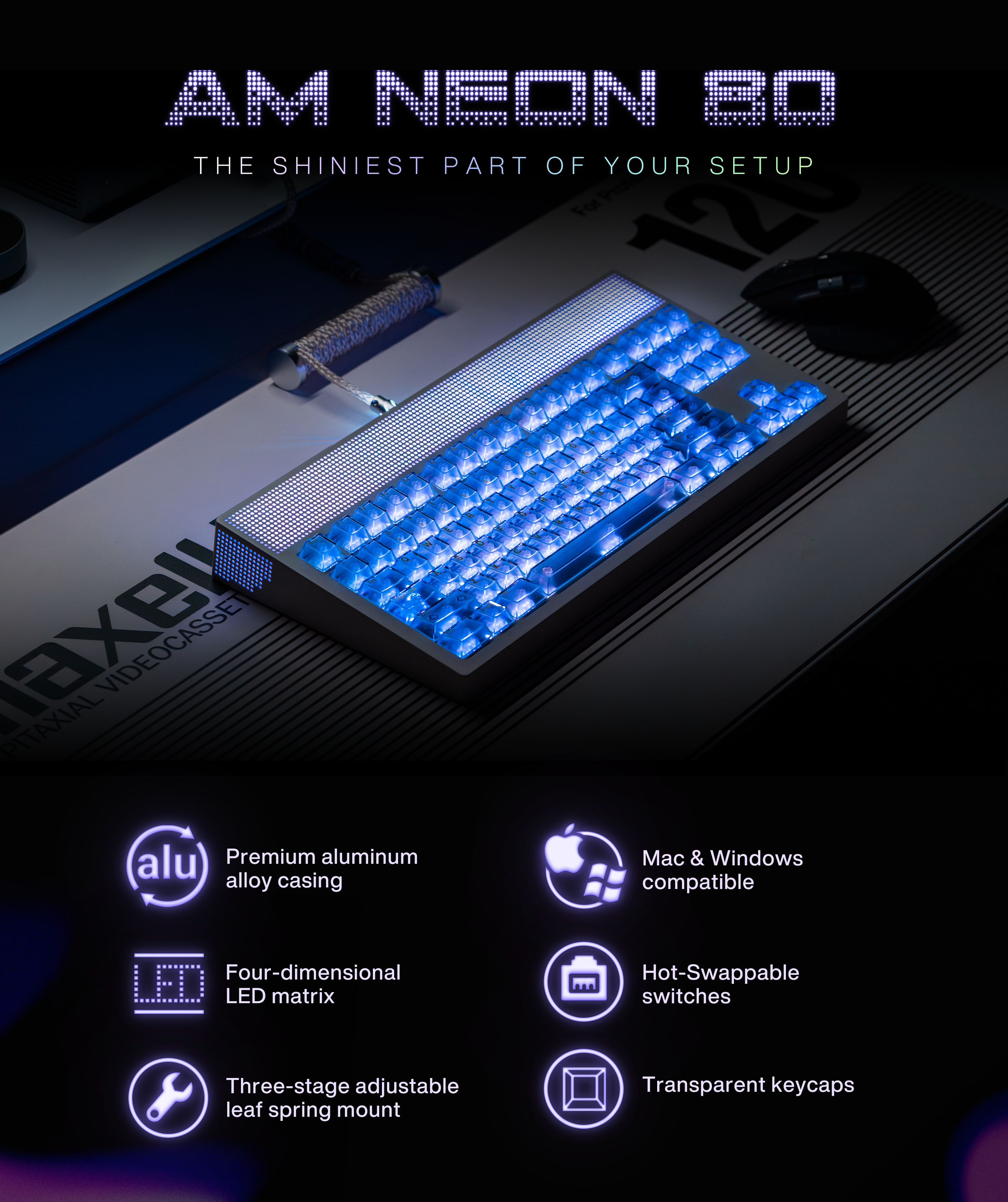 miaoページ AM Neon 80 the 'RGB King' of keyboards by Angry Miao - Indiegogo