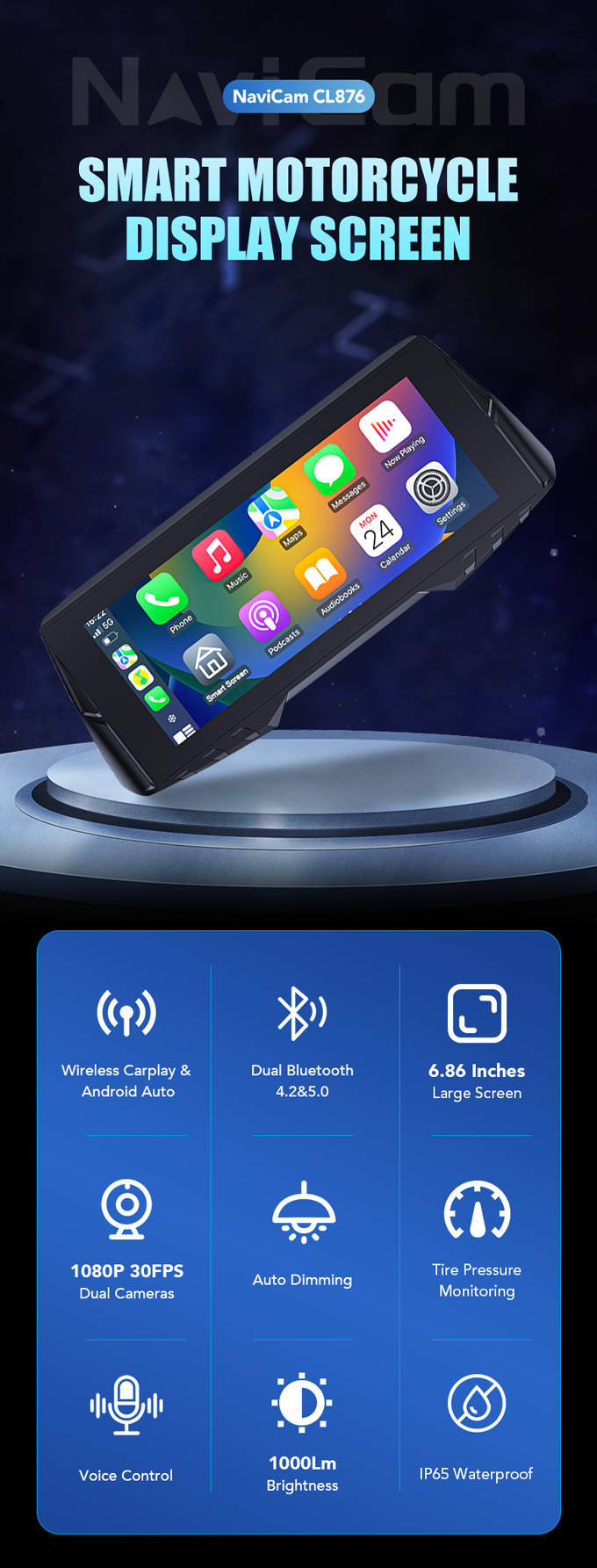 NaviCam l Multifunction Motorcycle Smart Screen by Navi Cam