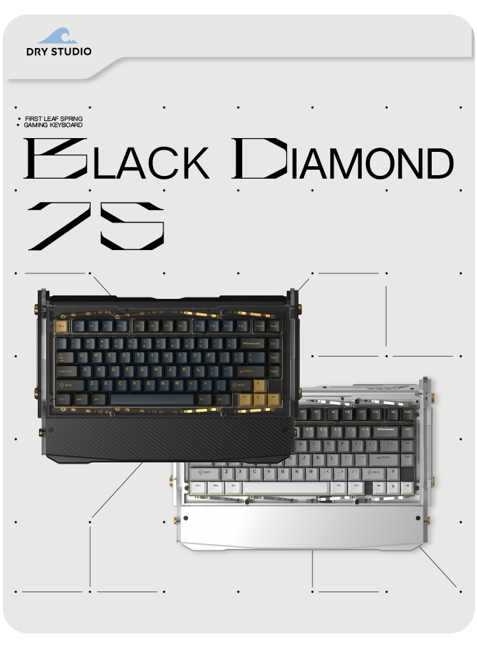 Black Diamond 75 Gaming Keyboard, 2.4G 2ms Latency by DRY STUDIO