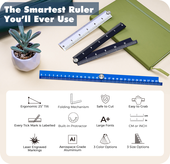 Godiegogo Ruler Fold-X: A Ruler, Redesigned. by orangered life - Indiegogo