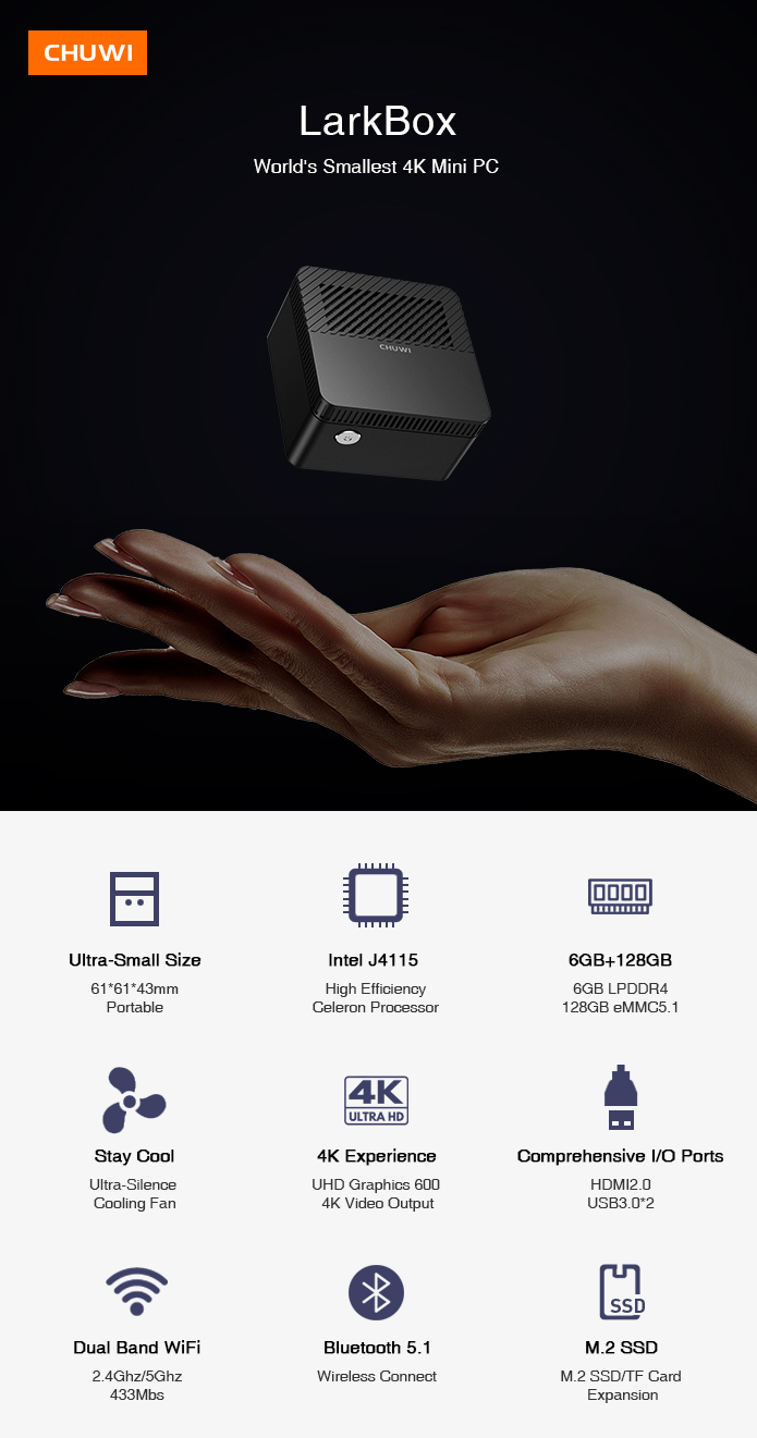 CHUWI LarkBox World's Smallest 4K Mini PC by Chuwi Team - Indiegogo