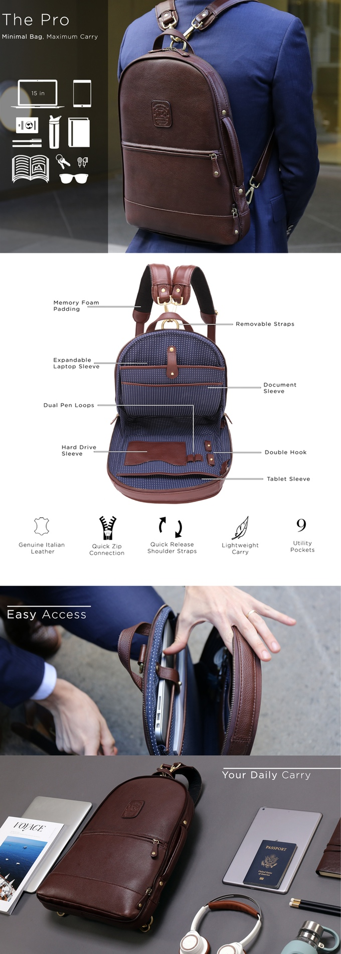 The Leather Duffle Backpack 6-in-1 Set Zip Pack Go by johnathan webster - Indiegogo The Leather Duffle Backpack 6-in-1 Set Zip Pack Go by johnathan webster - Indiegogo